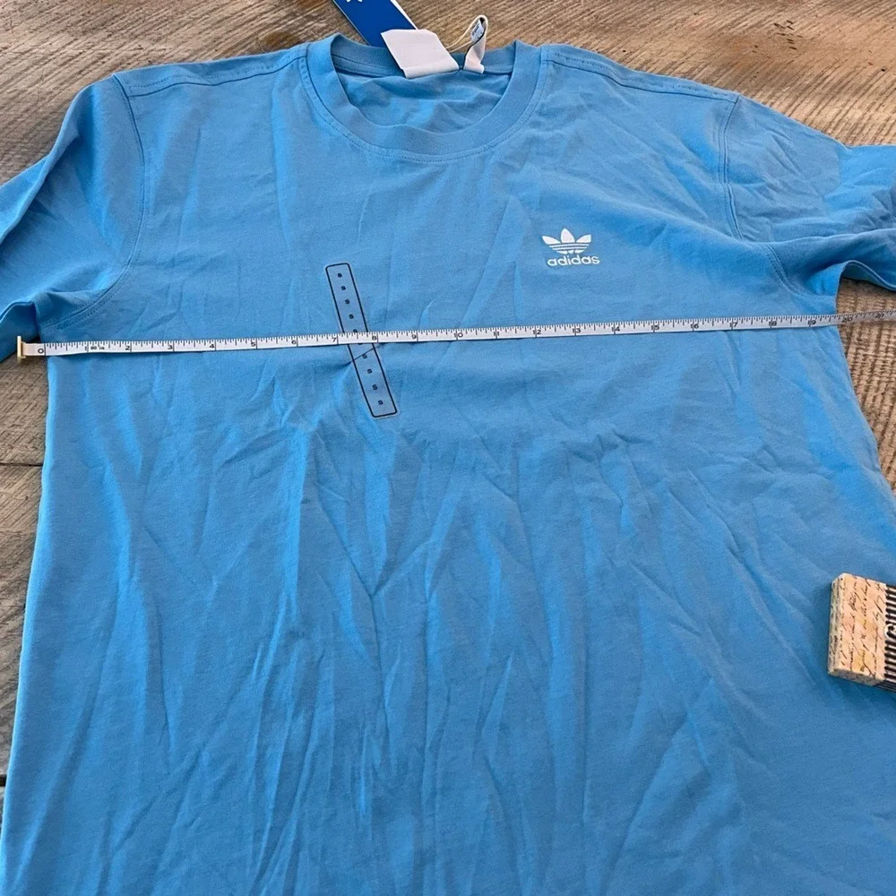 Adidas Originals Mens Essential Tee Semi Blue Burst Trefoil T-Shirt IU2358 Small